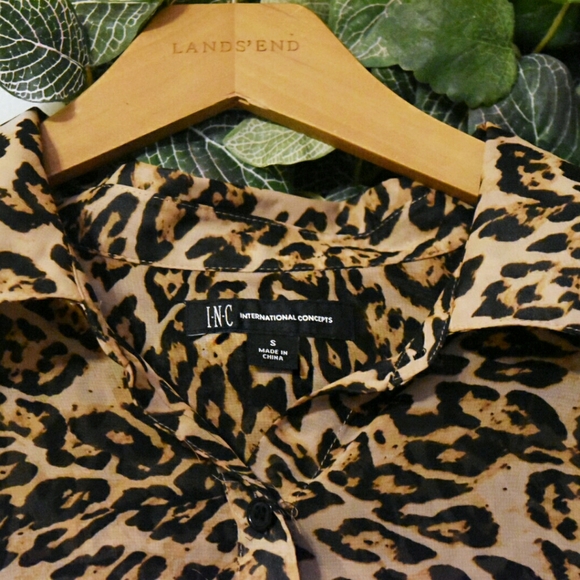 INC Animal Print Button-down - Picture 4 of 4